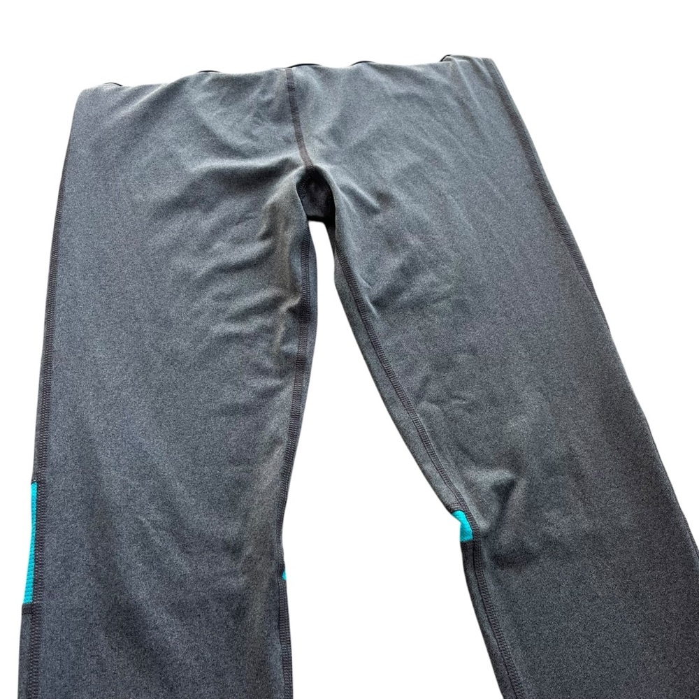 Under Armour Girl’s L Gray Teal Mesh Elastic Waistband Athletic Leggings 1263871 - Picture 8 of 16